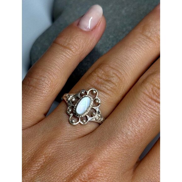 925 STERLING SILVER ABALONE RING SIZE 7